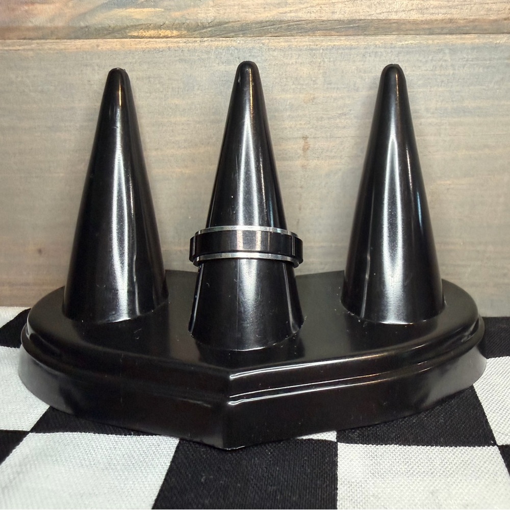 Black And Silver Tone Fidget Ring